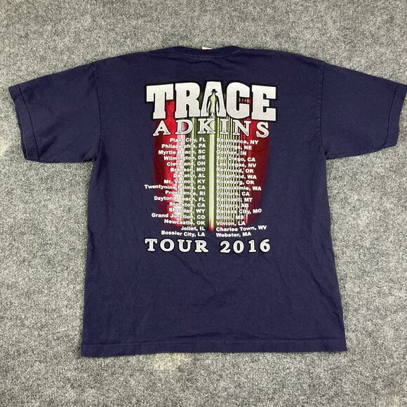 Bayside T-Shirt Men's L Trace Adkins 2016 Tour Navy Graphic Concert Tee - Picture 7 of 9